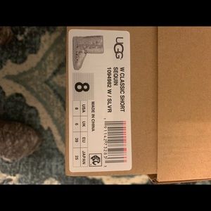Ugg Sequin boots silver size 8